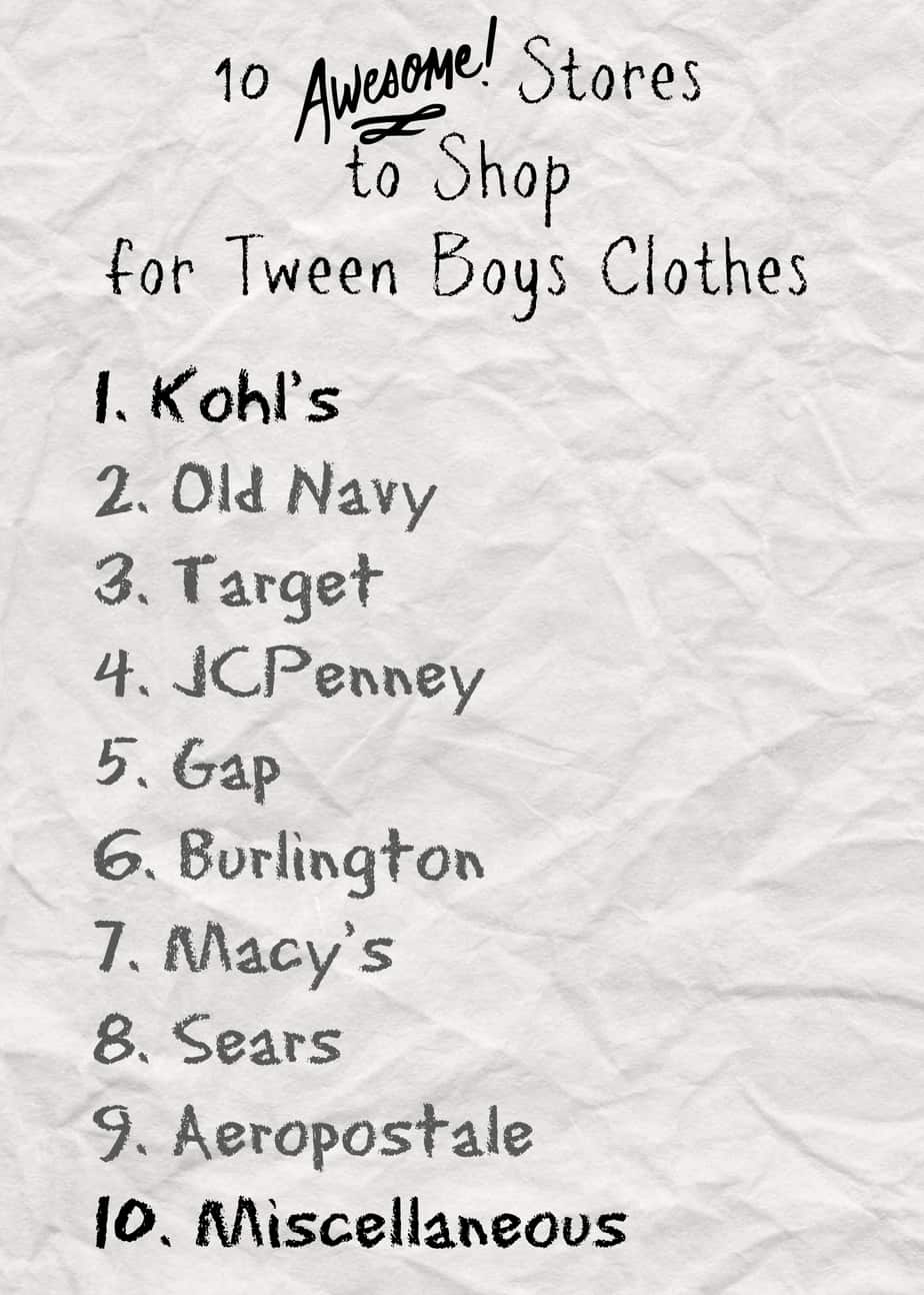 clothing stores for tweens