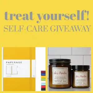 Mom In The City's Self-Care Giveaway - Treat Yourself! Candle, journal, natural bath products and affirmation pillow